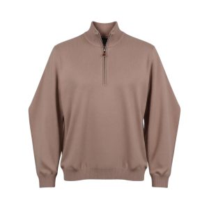 REVAL W25RV02102-2 Ανδρικό Λεπτό πλεκτό Ζίπ Με Μαλλί Κανονική Γραμμή Μπέζ