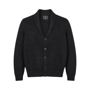 Privato Bakers W4-22549-3 Ανδρική Πλεκτή Ζακέτα Με Σμόκιν Γιακά Και Κουμπιά Μπλέ