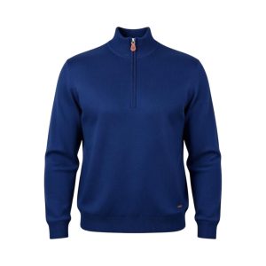 REVAL W25RV02102-1 Ανδρικό Λεπτό πλεκτό Ζίπ Με Μαλλί Κανονική Γραμμή Μπλέ Ρουά