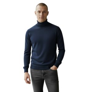 Endeson 115-7 Ανδρική Βαμβακερή Μπλούζα Ζιβάγκο Μπλέ