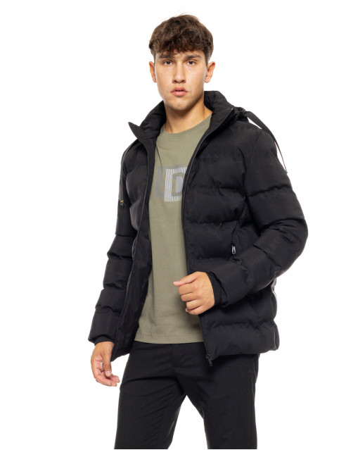 50-201-067#010#2-492x639 Splendid fashion 50-201-067 Ανδρικό Κοντό Μπουφάν Με Αποσπώμενη Κουκούλα Μαύρο 5