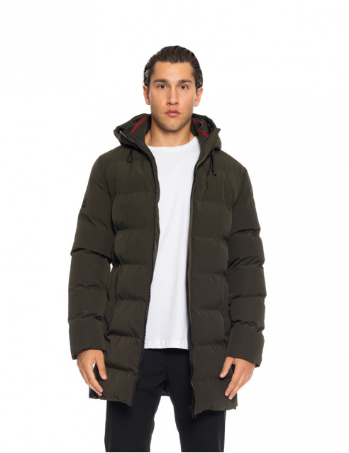 52-201-111#051#1-492x639 Splendid fashion 52-201-111 Ανδρικό Μακρύ Μπουφάν Με Ενσωματωμένη Κουκούλα Πράσινο Σκούρο 4