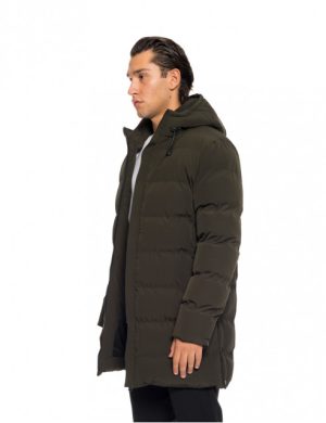 Splendid fashion 52-201-111 Ανδρικό Μακρύ Μπουφάν Με Ενσωματωμένη Κουκούλα Πράσινο Σκούρο