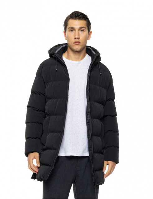 54-201-100#010#1-492x639 Biston 54-201-100 Ανδρικό Μακρύ Μπουφάν Με Ενσωματωμένη Κουκούλα Μαύρο 3