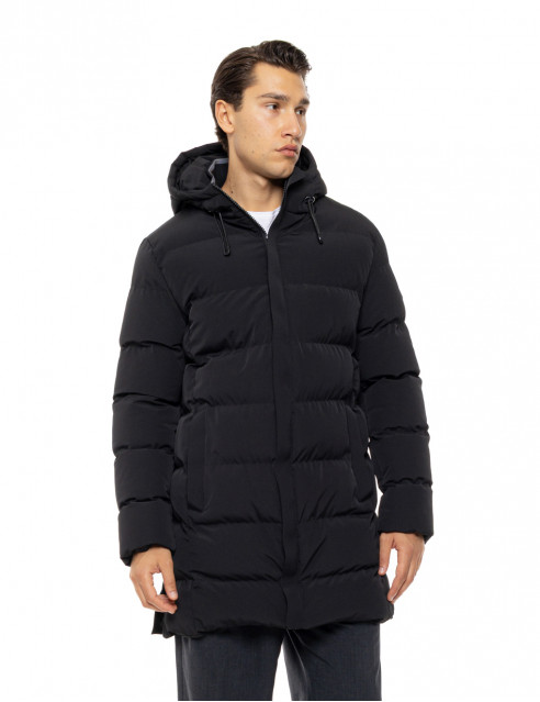 54-201-100#010#3-492x639 Biston 54-201-100 Ανδρικό Μακρύ Μπουφάν Με Ενσωματωμένη Κουκούλα Μαύρο 5