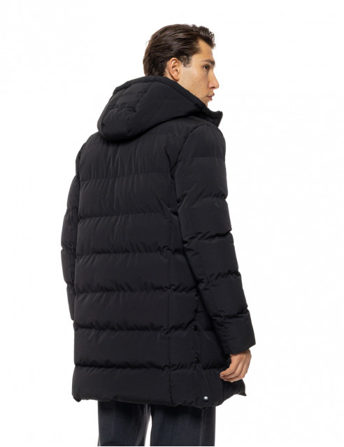 54-201-100#010#4-492x639 Biston 54-201-100 Ανδρικό Μακρύ Μπουφάν Με Ενσωματωμένη Κουκούλα Μαύρο 6