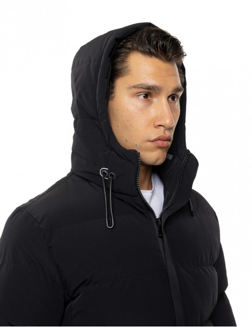 54-201-100#010#5-492x639 Biston 54-201-100 Ανδρικό Μακρύ Μπουφάν Με Ενσωματωμένη Κουκούλα Μαύρο 7