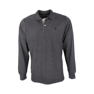 Unique 401-8 Ανδρική Βαμβακερή Μπλούζα Με Γιακά Σε Κανονική Γραμμή Γκρί Ανθρακί