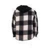 Privato 170016-1 Ανδρικό Overshirt Καρό Φανελένιο Με Επένδυση Γούνας Και Κουκούλα Που Αφαιρείται Μαύρο 10
