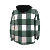 Privato 170016-3 Ανδρικό Overshirt Καρό Με Επένδυση Γούνας Και Κουκούλα Που Αφαιρείται Πράσινο 9