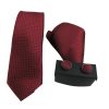 Privato 70-1 Ανδρικό Σέτ Γραβάτα-Μαντήλι- Μανικετόκουμπα Μετάξι Μπορντό 2