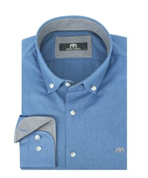 Makis Tselios TN251 B1589.1 Ανδρικό πουκάμισο Σε Κλασσική Γραμμή Με Βαμβάκι Μπλέ Ράφ