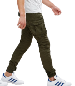 OXYGEN 41185-1 Ανδρικό Παντελόνι CARGO Με λάστιχο στον αστράγαλο Λαδί