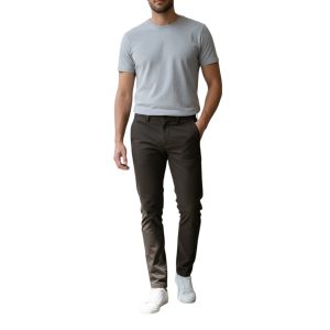 Endeson 401-9 Ανδρικό Βαμβακερό Ελαστικό Παντελόνι Σε Στενή Γραμμή Λαδί