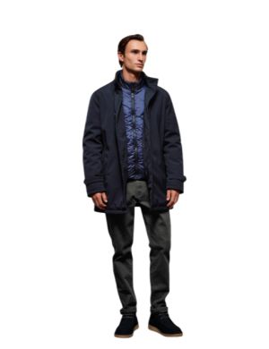 Splendid 54-201-096-1 BLUE Ανδρικό Μεσαίου Μήκους  Μπουφάν Με Επένδυση Καπιτονέ Μπλέ