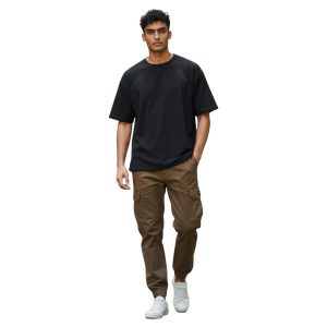 Van Hipster 72352-1 Ανδρικό Παντελόνι Cargo Με Λάστιχο Στον Αστράγαλο Σοκολά