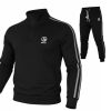 Privato New Mentality MT6736+6737 Ανδρικό Ανοιξιάτικο Σέτ Μπλούζα Ζιπ Με Παντελόνι Φόρμας Με λάστιχο Στην Μέση Και Στον Αστράγαλο Μαύρο 10