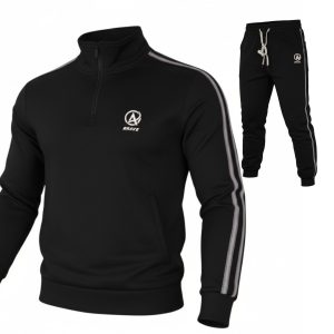 Privato New Mentality 6736+6737 Ανδρικό Ανοιξιάτικο Σέτ Μπλούζα Ζιπ Με Παντελόνι Φόρμας Με λάστιχο Στην Μέση Και Στον Αστράγαλο Μαύρο