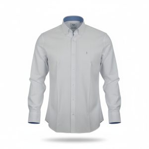 NCS N126-600-1 White Ανδρικό Βαμβακερό oxford Πουκάμισο Σε Κανονική Γραμμή Λευκό