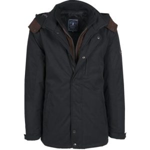 NEW YORK TAILORS 022.29.IGGY BIG Ανδρικό Μπουφάν Με Επένδυση Καπιτονέ Και Αποσπώμενη Κουκούλα Μαύρο