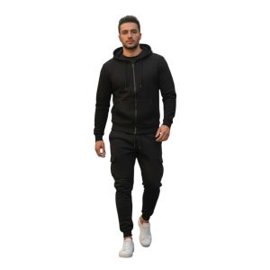 Privato ENOS & GO P9630+F7920-1  Ανδρικό Σετ  Φόρμας Ανοιξιάτικο Με Ζακέτα Και Cargo Με Λάστιχο Στον Αστράγαλο Μαύρο