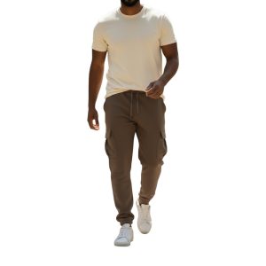 Privato ENOS & GO P9630 Ανδρικό Παντελόνι Φόρμας Ανοιξιάτικο Cargo Με Λάστιχο Στον Αστράγαλο Χακί