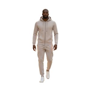 Privato ENOS & GO P9630+F7920  Ανδρικό Σετ  Φόρμας Ανοιξιάτικο Με Ζακέτα Και Cargo Με Λάστιχο Στον Αστράγαλο Μπέζ Πάγου