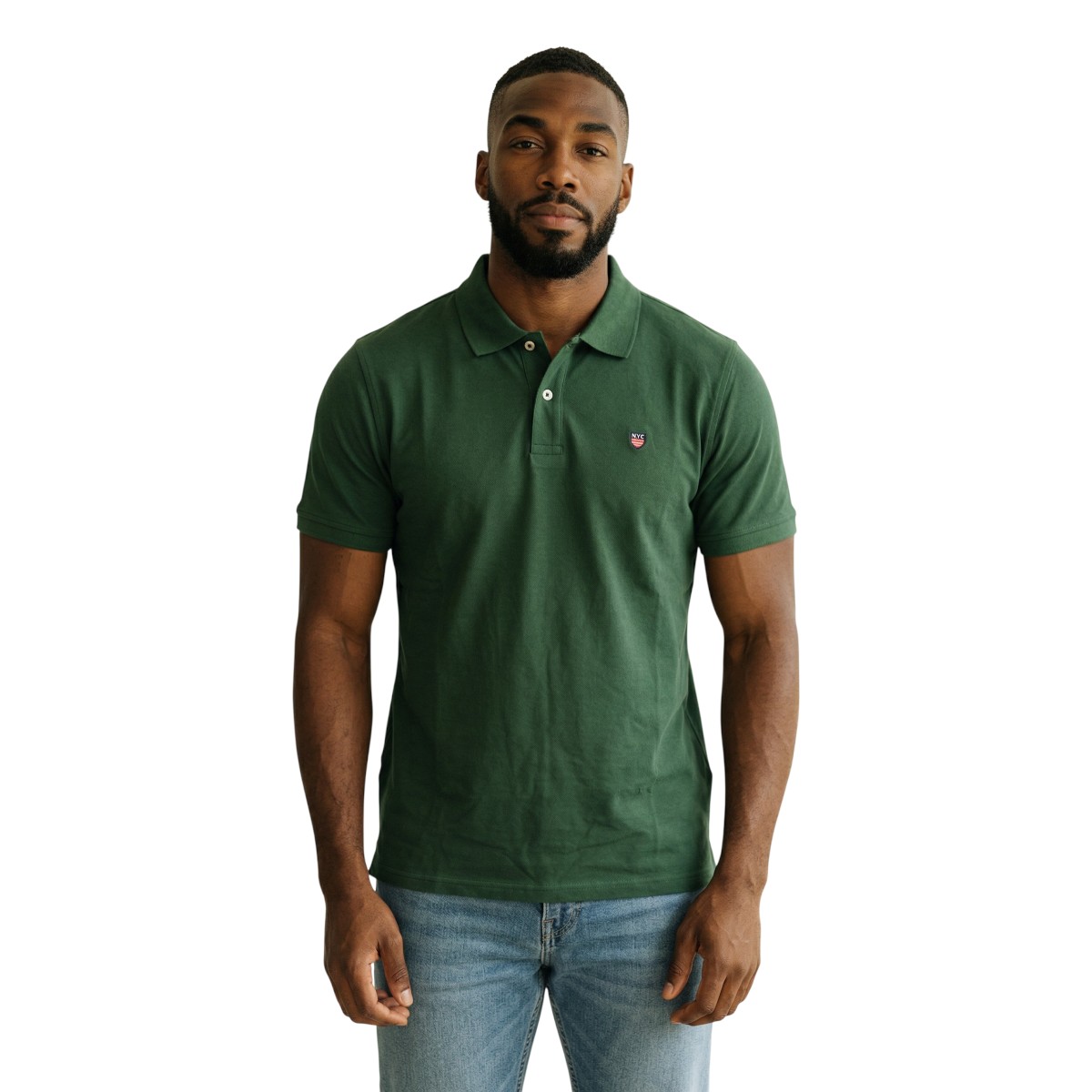 πρασινο New York Tailors 012.30.POLO BASIC -2 Green Forest Ανδρικό Πικέ Πόλο Μπλουζάκι Βαμβακερό Πράσινο 2