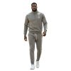 Privato New Mentality MT6736+6737-1 Ανδρικό Ανοιξιάτικο Σέτ Μπλούζα Ζιπ Με Παντελόνι Φόρμας Με λάστιχο Στην Μέση Και Στον Αστράγαλο Χακί Ανοιχτό 1