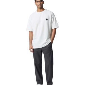 FRANK TAILOR FT-122-2 Ανδρικό Μπλουζάκι Μονόχρωμο Βαμβακερό Ειδικά Υφάσματα Λευκό