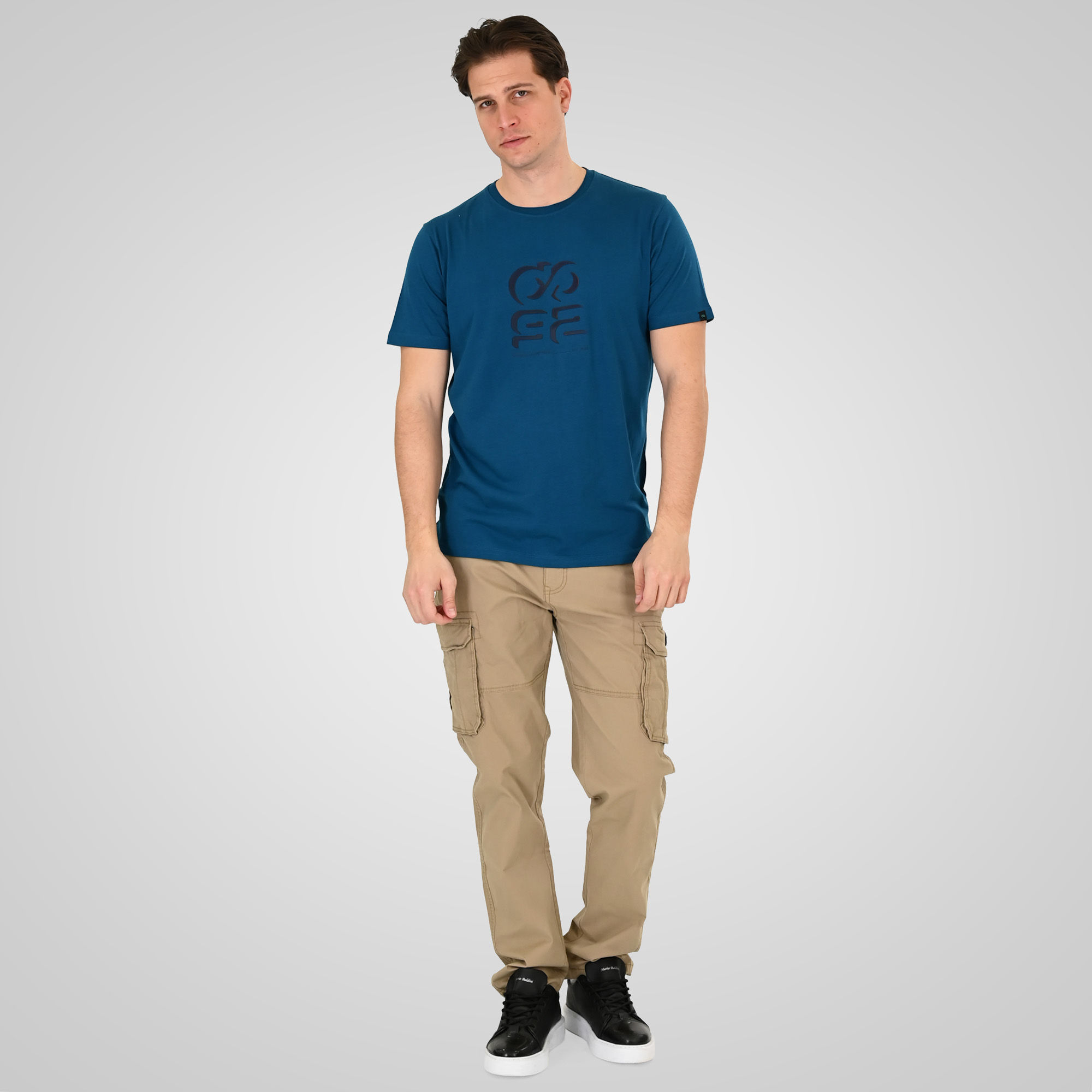 261CCP-4096_5_BEIGE_2 Double 261-CCP-4096 Ανδρικό Παντελόνι Βαμβακερό Cargo Σε Ίσια Γραμμή Μπέζ 5