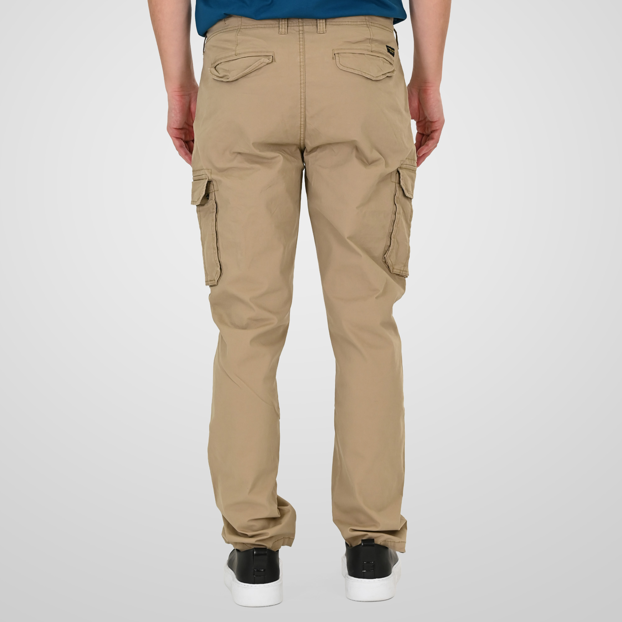 261CCP-4096_5_BEIGE_4 Double 261-CCP-4096 Ανδρικό Παντελόνι Βαμβακερό Cargo Σε Ίσια Γραμμή Μπέζ 7