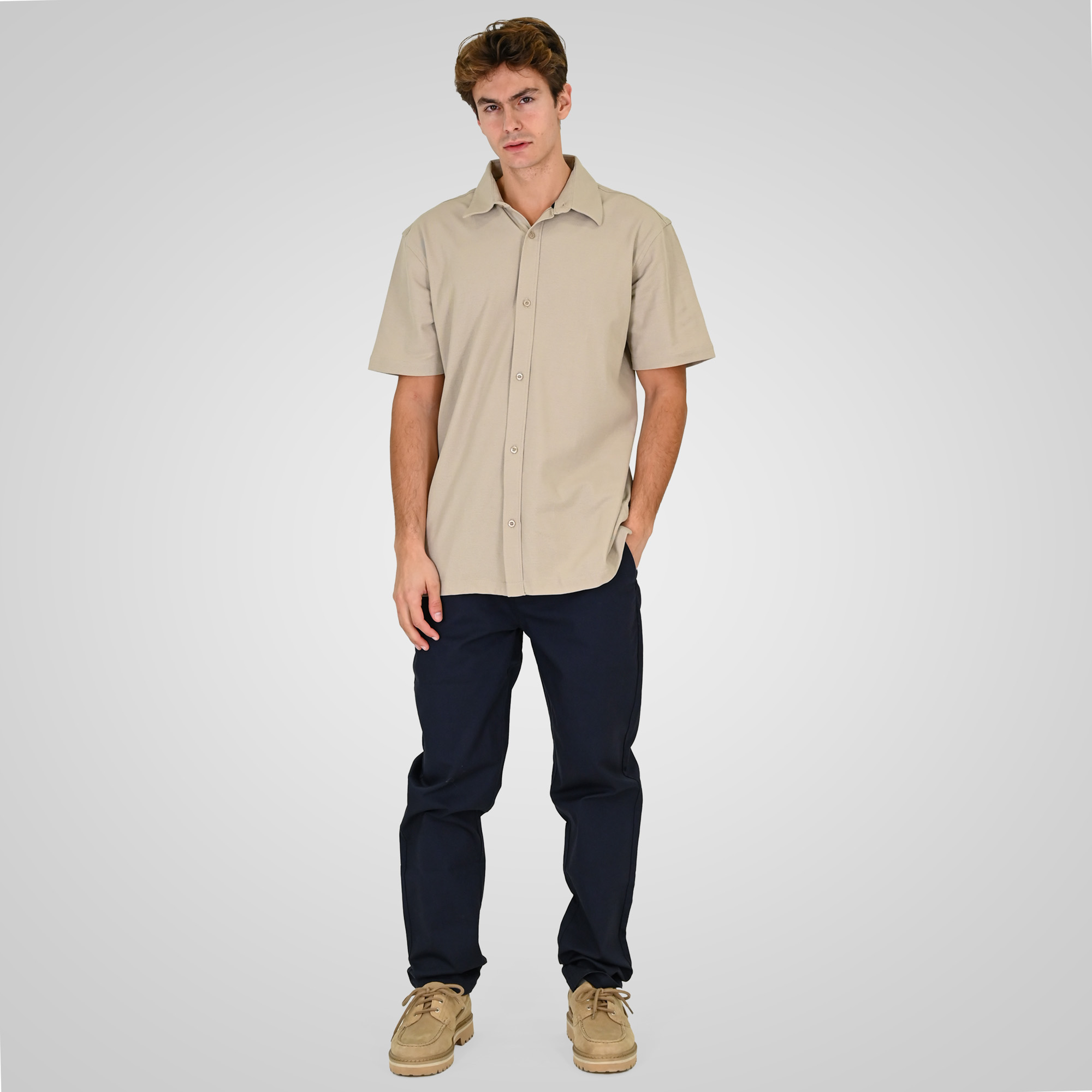 261CP-4100_366_NAVY_2 Double 261CP-4100 Ανδρικό Παντελόνι Chinos Βαμβακερό Σε Ίσια Γραμμή Μπλέ 5