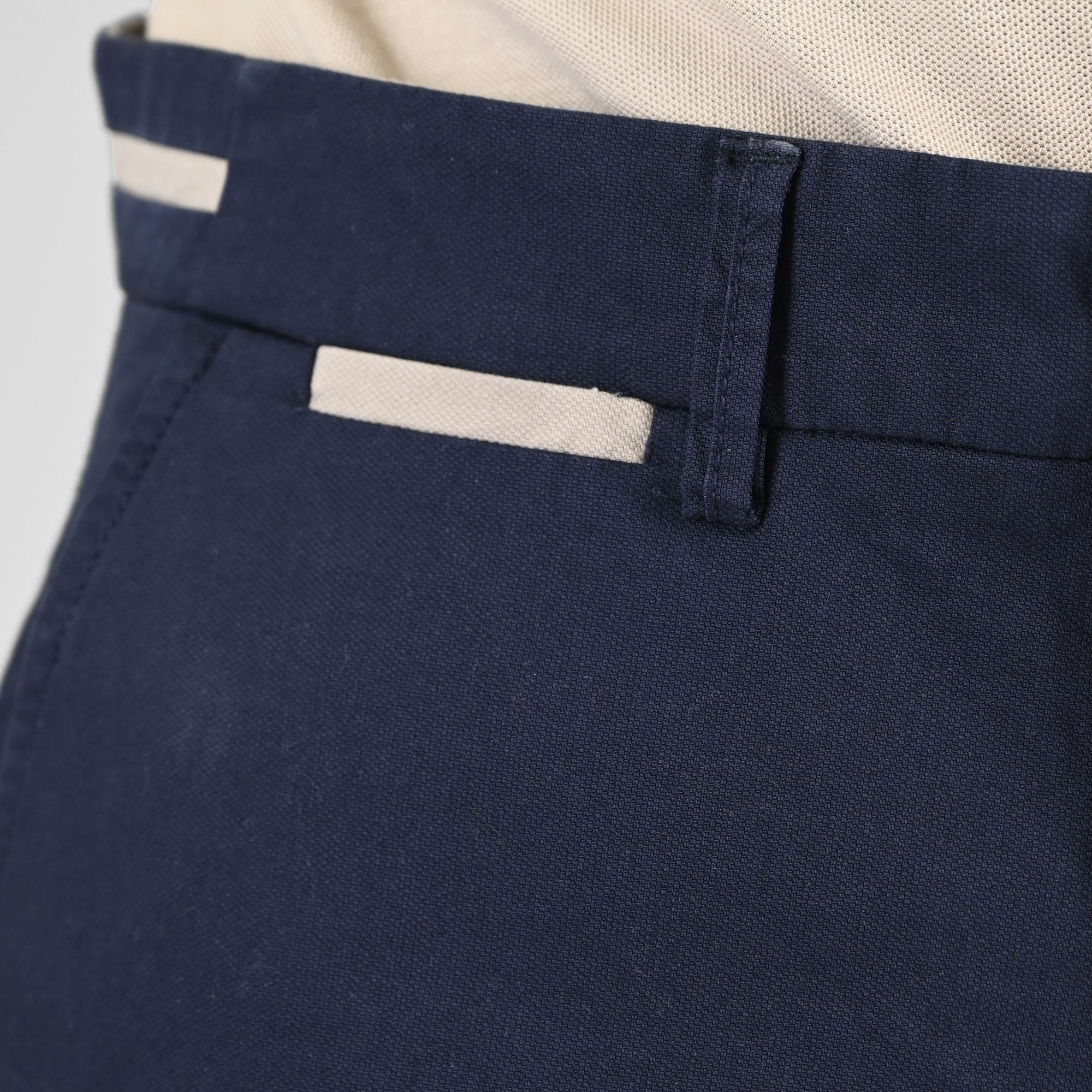 261CP-4100_366_NAVY_5 Double 261CP-4100 Ανδρικό Παντελόνι Chinos Βαμβακερό Σε Ίσια Γραμμή Μπλέ 8