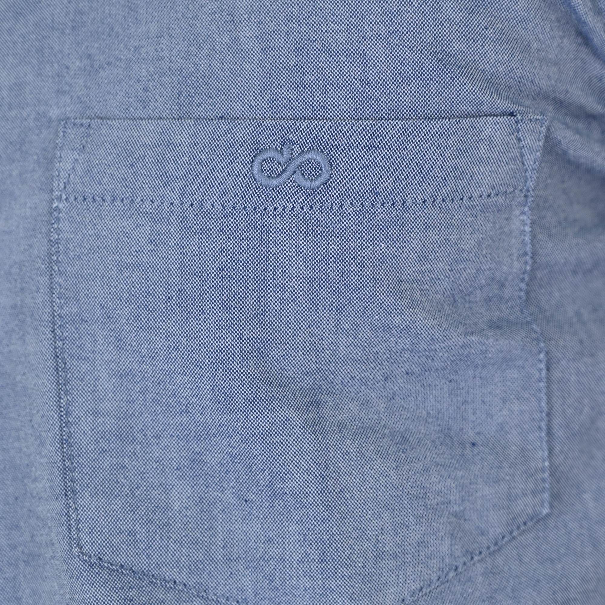 261GS-5183_119_OXFORD BLUE_6 Double 261GS-5183 Ανδρικό Βαμβακερό Πουκάμισο Σε άνετη Γραμμή Oxford Μπλέ Ίντιγκο 8