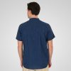 Double 261 GS-5194-blue intigo Ανδρικό κοντομάνικο πουκάμισο Βαμβάκι-Λινό με Μάο Γιακά Μπλέ Ίντιγκο 11
