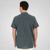 Double 261 GS-5194-GREEN Ανδρικό Κοντομάνικο Πουκάμισο Με Μάο Γιακά Βαμβάκι-Λινό Πράσινο 12
