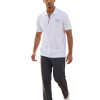 Everbest 262-838-0-3-white Ανδρική Βαμβακερή Πικέ Μπλούζα Με Γιακά Σε Φαρδιά Γραμμή Λευκή 9