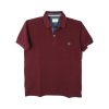 Everbest 262-833-3-BORDEAUX-BIG Ανδρική Βαμβακερή Μπλούζα Σε Φαρδιά Γραμμή Με Γιακά Μπορντό 9
