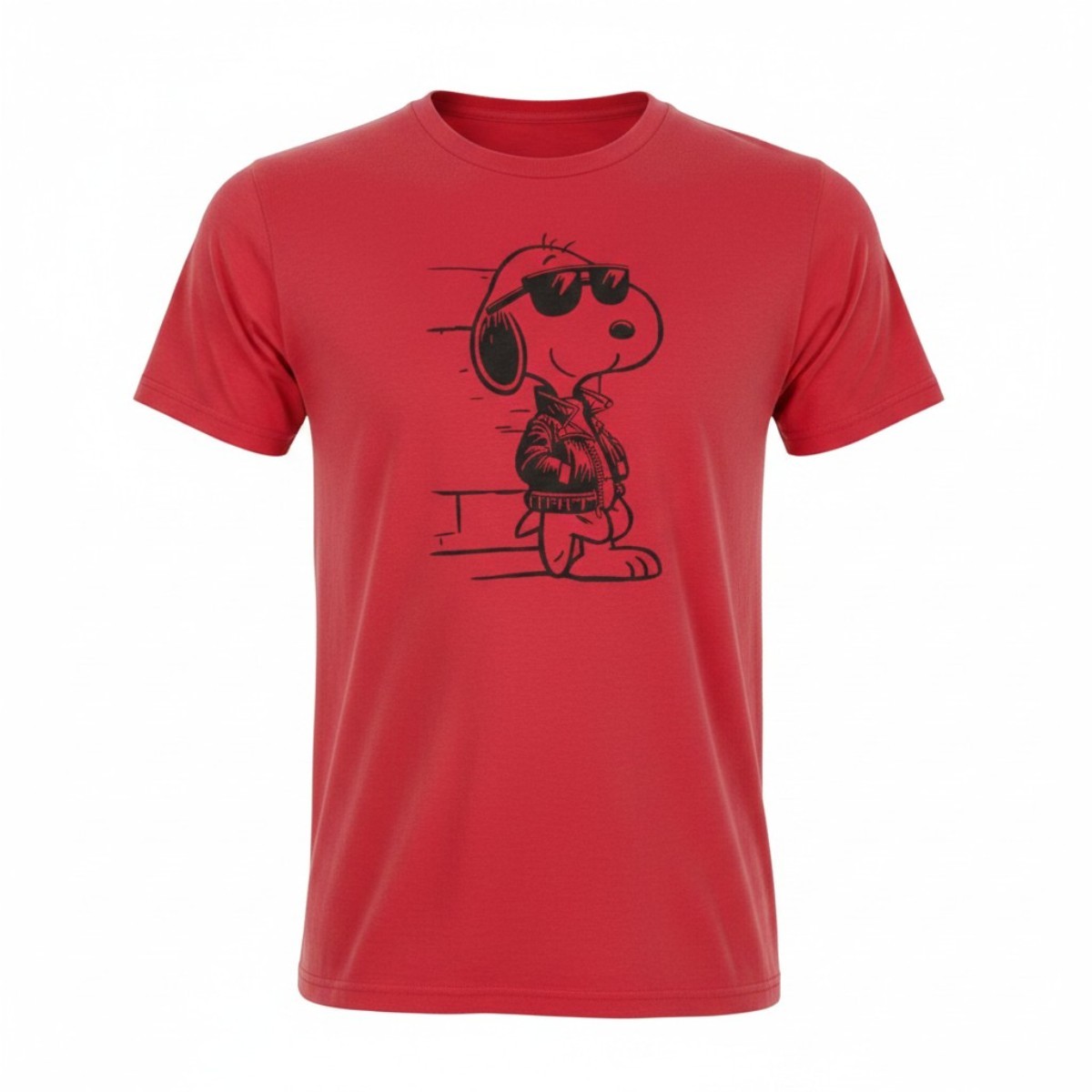 1 (27) Cotton 4all 026-412 snoopy Ανδρικό Βαμβακερό Μπλουζάκι Κόκκινο 5